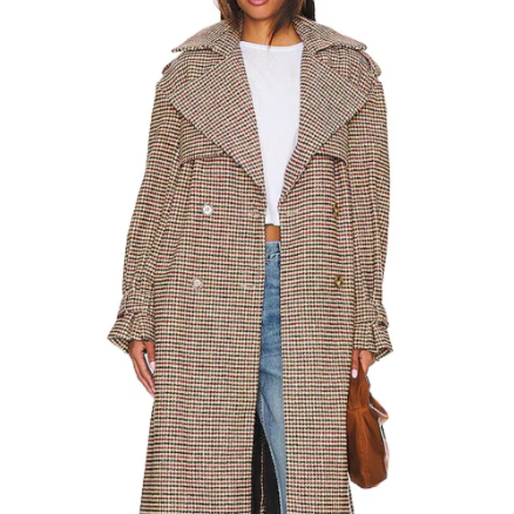 Bardot Oversized Check Trench